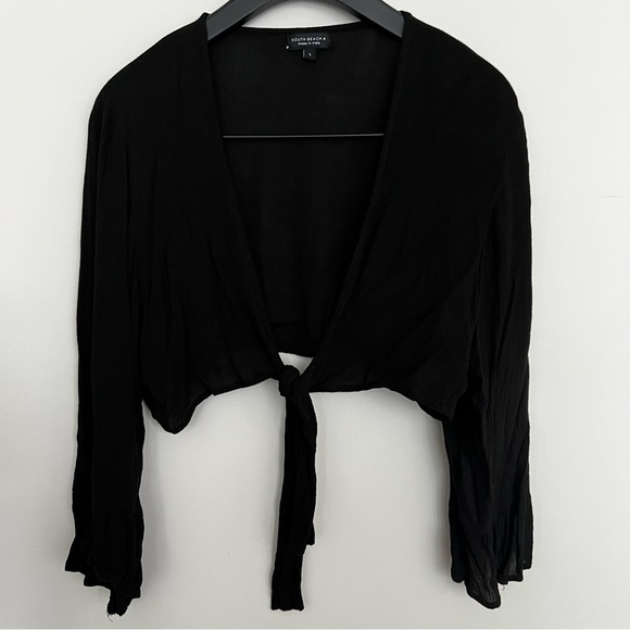 SOUTH BEACH 2-Piece Tie Front Top With Slit Maxi Skirt Set - Picture 9 of 15